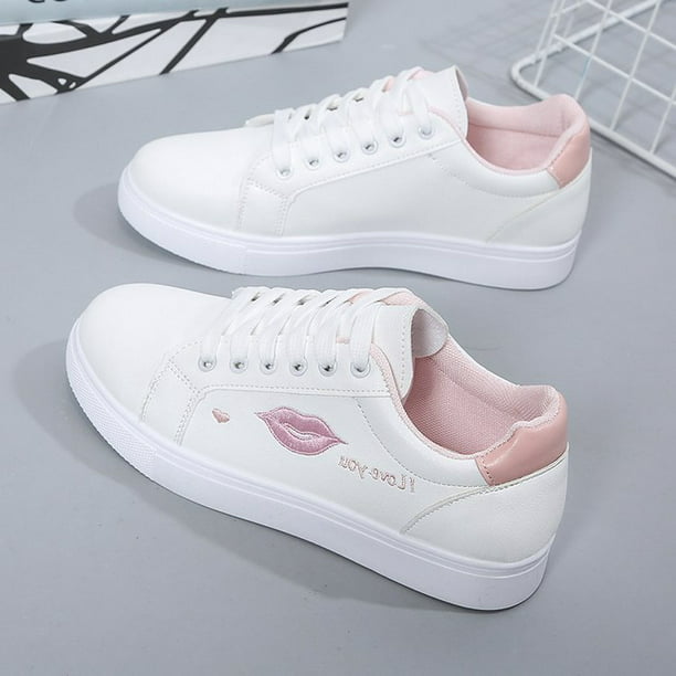 Zapatos de mujer de 2020, nuevos zapatos de cuero a la moda para zapatos informales planos con labios para mujer, zapatillas 40 Gao Jinjia LED | Walmart en línea
