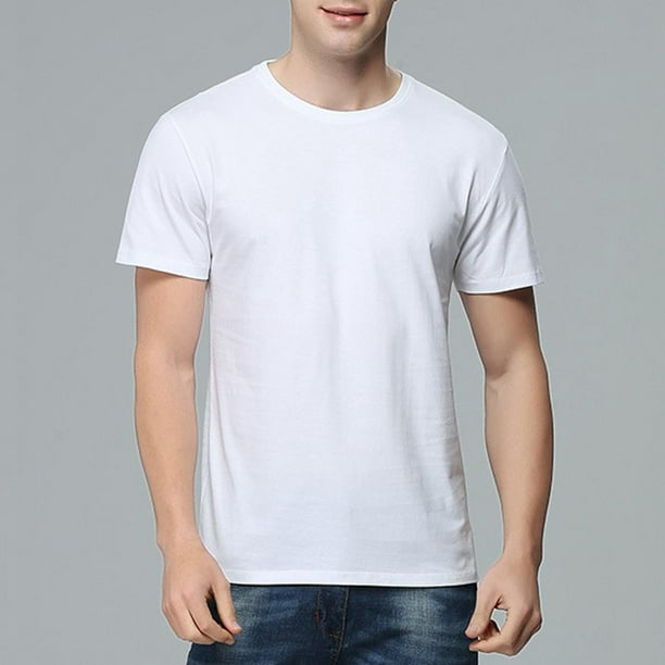 Camiseta básica para hombre, ropa de cuello , camiseta ligera de ,  camisetas clásicas de Modal, camisetas para , camisetas de Blanco XL  Salvador