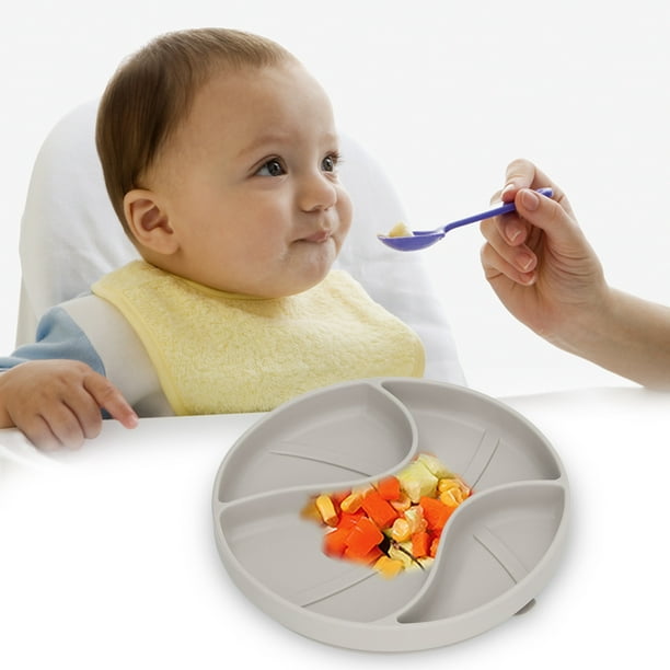 Platos para niños pequeños, platos de silicona para bebés, placas de  succión para bebés, placa dividida para niños, placa de Navidad para niños