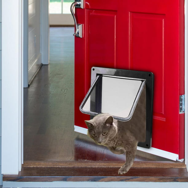 FAREVER Puerta de gato para ventana, puerta interior para mascotas, puerta  exterior para gatos y perros, 4 modos de bloqueo adecuado para ventana y