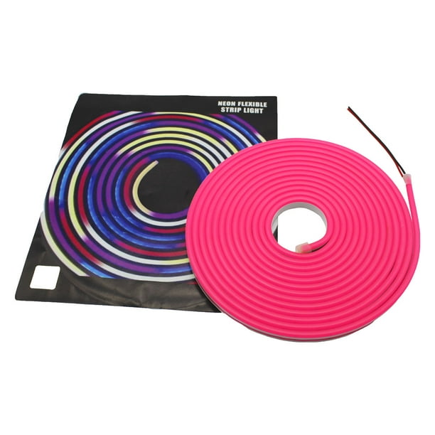 Tira de luz LED flexible de neón suave de EE. UU., impermeable, decoración  de tienda o uso comercial, tubo de iluminación de 110 V (150 pies, rosa)