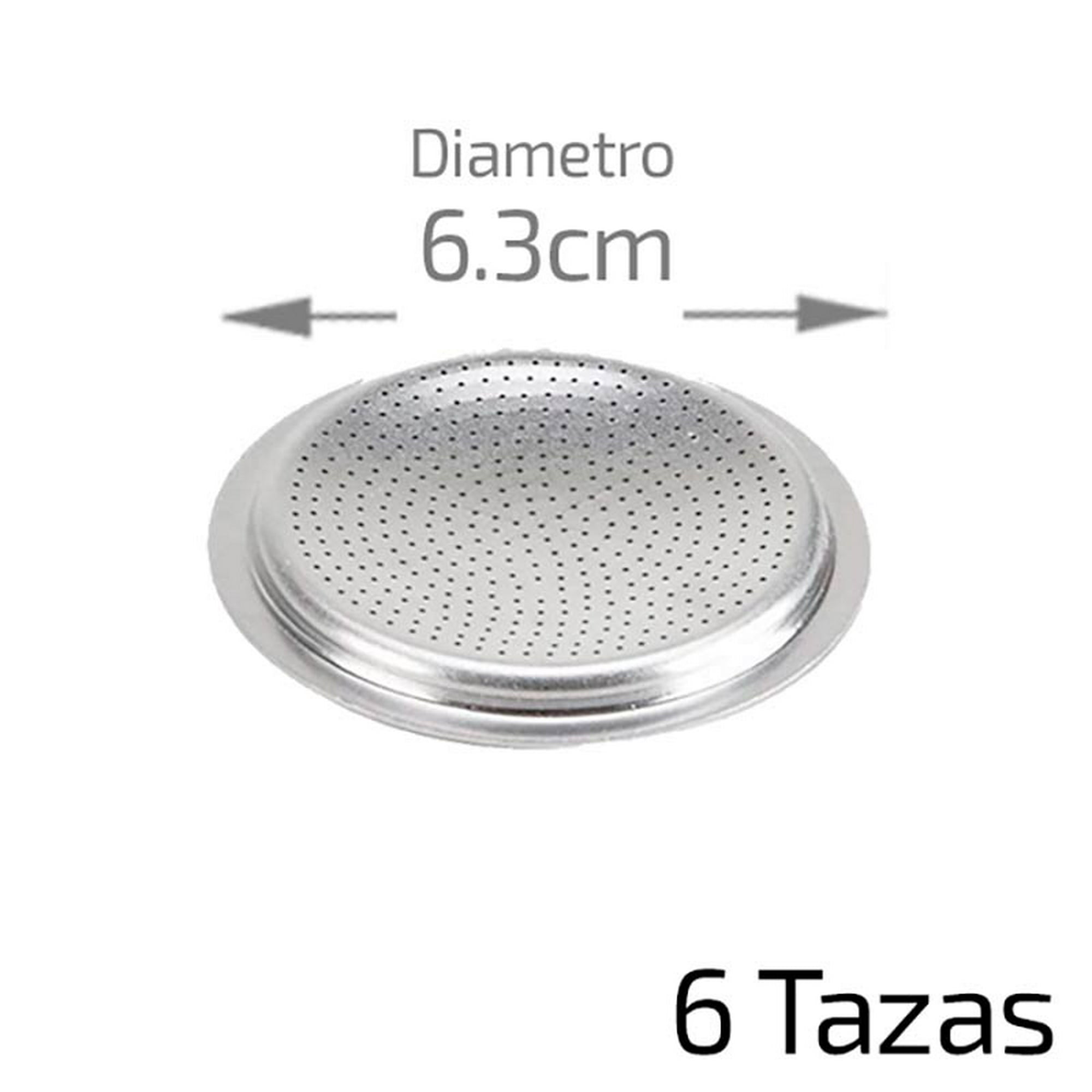 Bialetti 07013 Filtro de acero inoxidable, cafetera de 6 tazas/ Piezas de  repuesto para filtro., Blanco