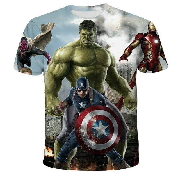 Marvel Superhéroes Hulk camiseta chico niños camisetas Spiderman