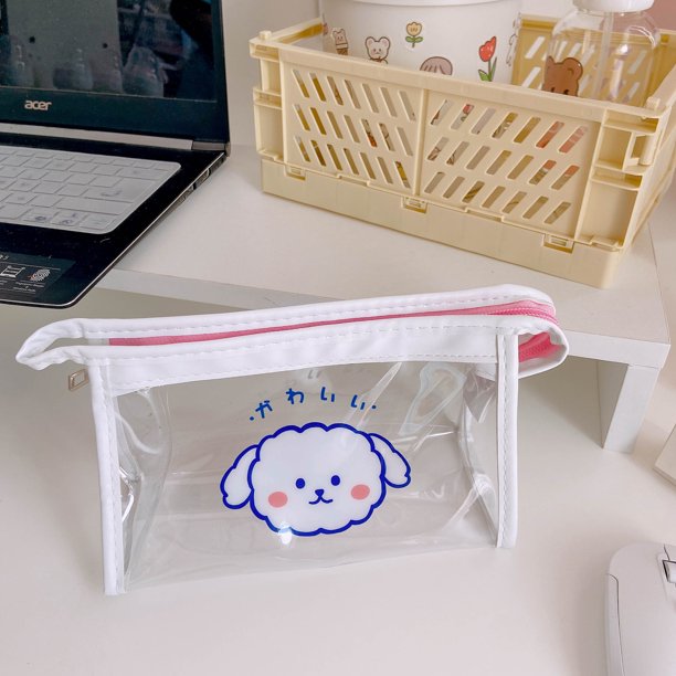 Estuche transparente de PVC para maquillaje, bolsa de viaje para  cosméticos, organizador de maquillaje pequeño y