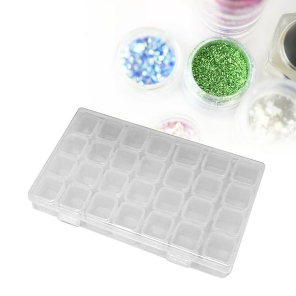 nail tip box bead containers plastic storage box nail storage box 28 grid eco friendly durable transparent pp separate lid nail tip box for bead earrings jewelry anggrek otros