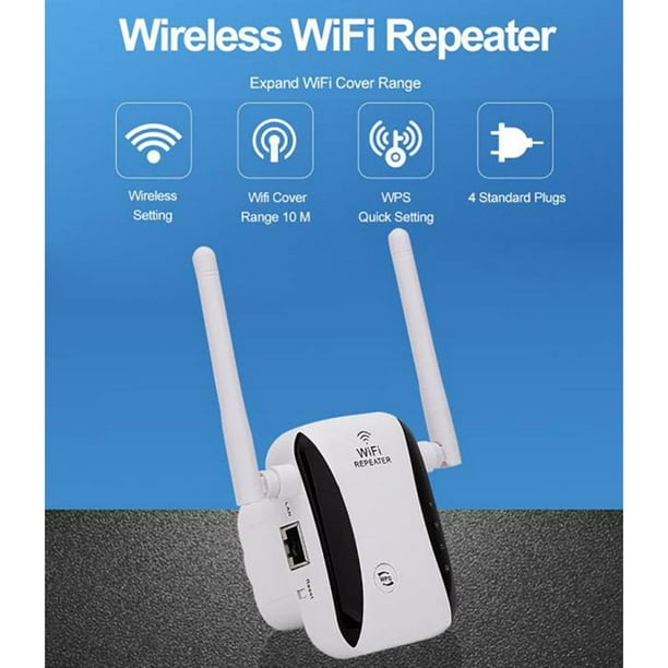 Repetidor Wifi Sunnimix de 300 Mbps, Amplificador de Señal Inalámbrico,  Extensor de Rango con Enchufe de .UU.