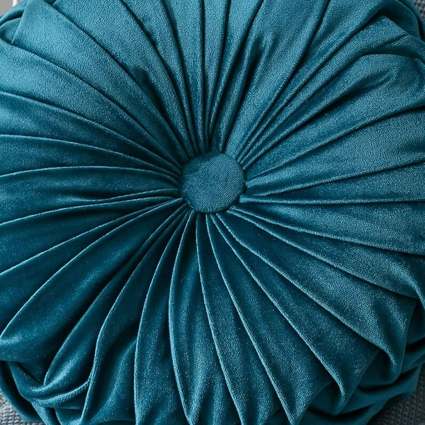  ZHDBD Cojín redondo de terciopelo de cactus sólido para silla,  cojín de calabaza, cojín decorativo para el hogar, 15.7 x 15.7 in, color  azul : Hogar y Cocina