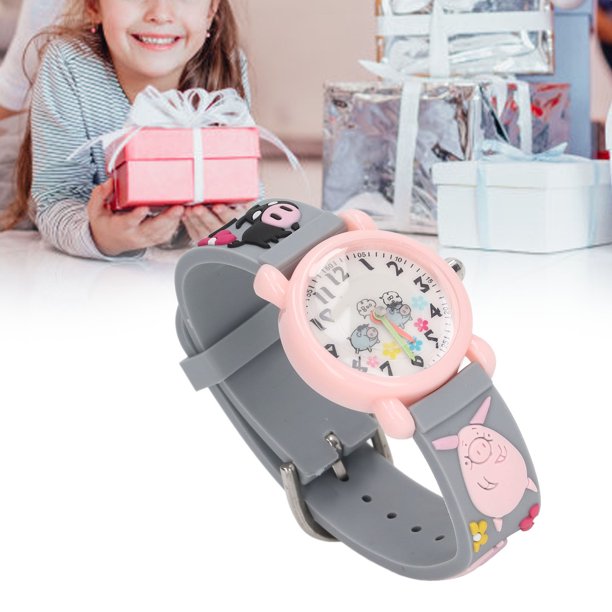 Reloj para niños, niñas ver 3d lindo dibujos animados impermeable