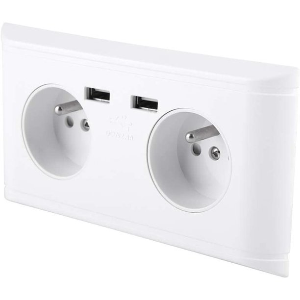 Toma de corriente de pared multifuncional con puerto USB dual para carga de  teléfono Enchufe de la UE de 250 V JFHHH pequeña