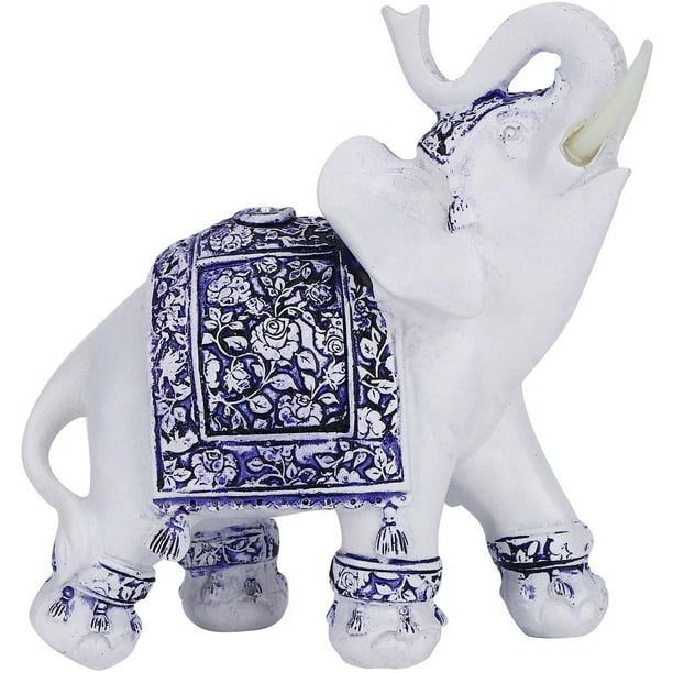 Leekung Estatuas de elefante para decoración del hogar, figuras de elefante  con tronco para decoración de elefante para estantería, mesa, sala de