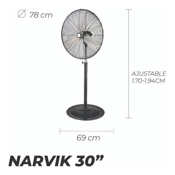 Ventilador De Pared Industrial Narvik De 30 Pulgadas, Potente, Aspas M —