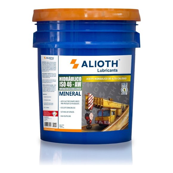 lubricante industrial  hydraulic aw iso 46 alioth lubricants cubeta de 19 l