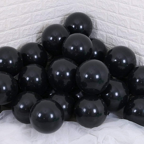 Globos negros de 5 pulgadas, mini globos negros metálicos, globos negros de  5 pulgadas, paquete de 100 unidades de látex opaco brillante de alta