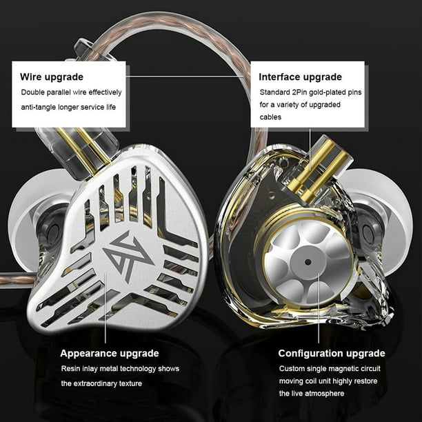 Seitruly Auriculares KZ ZSN PRO con cable de 3,5mm, auriculares deportivos  para juegos, auriculares Seitruly