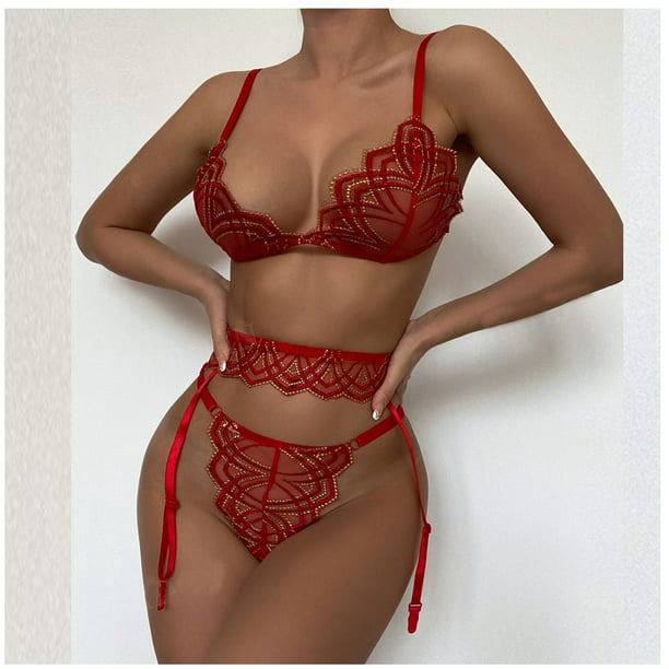 Bikini de de tres piezas con liga de encaje de lencería sexy mujer Fridja nalpqowj15504 | Bodega Aurrera en línea