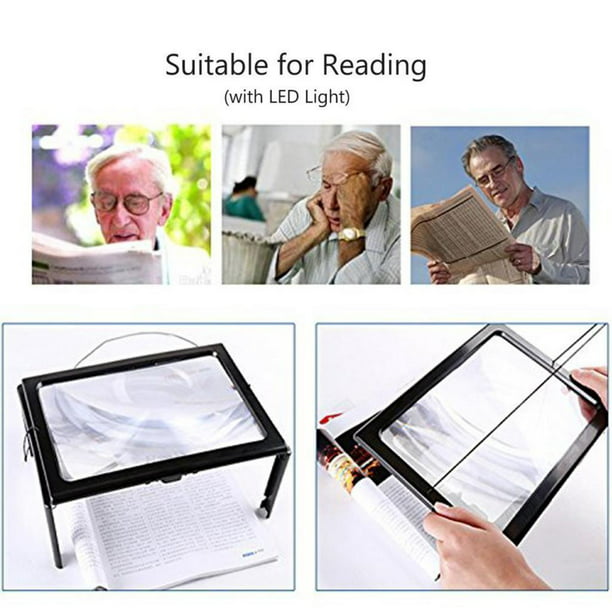 Lupa de lectura, plegable, ultrafina, A4, lupa de página completa