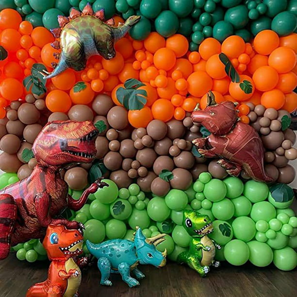  Juego de 12 globos de dinosaurio para bebé, suministros de  fiesta de cumpleaños de dinosaurio para niños, decoraciones de globos de  fiesta de cumpleaños con temática de dinosaurios de selva, globos