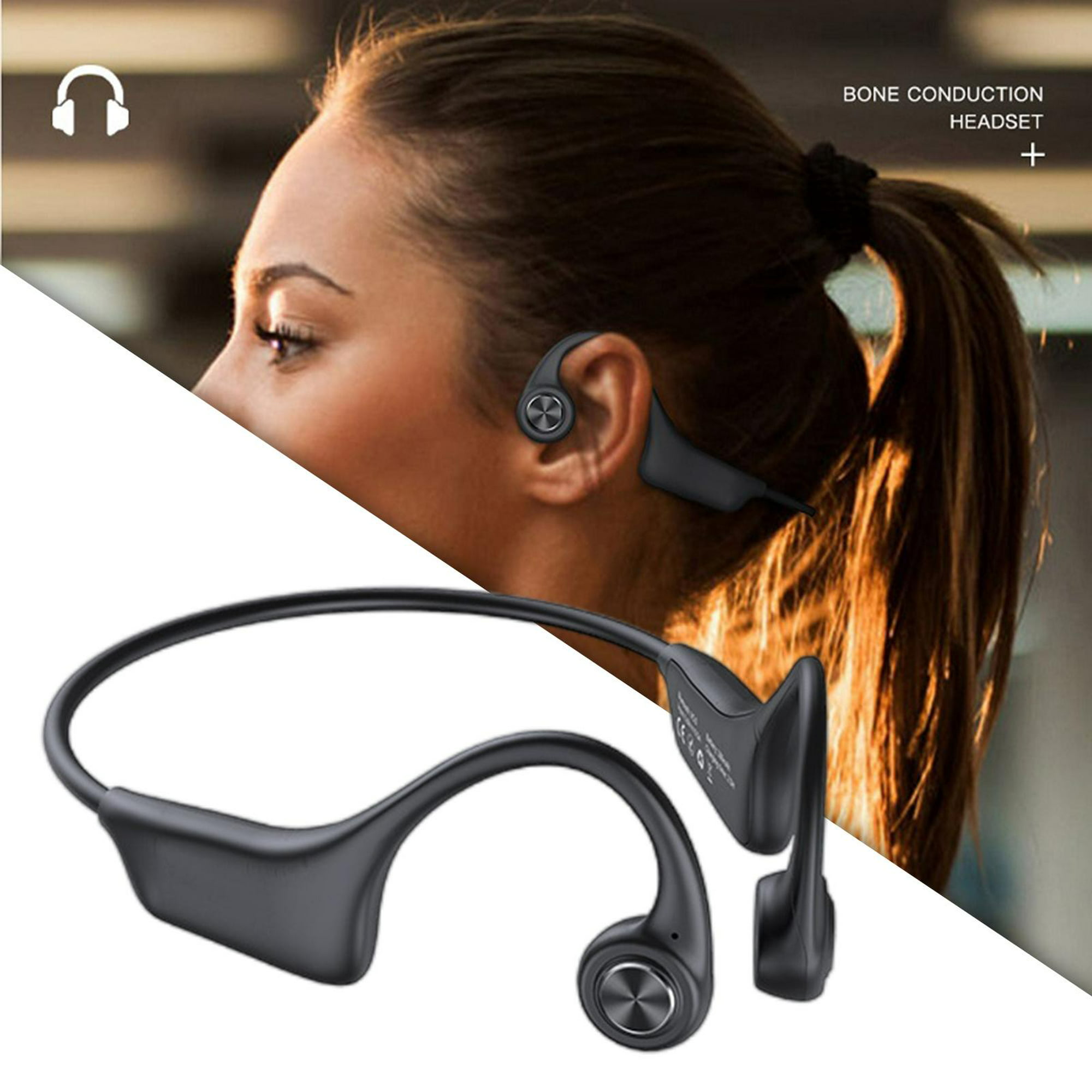 Auriculares de oreja abierta, conducción de aire, auriculares Bluetooth con  micrófono, 8 horas de reproducción, IPX6 impermeable auriculares
