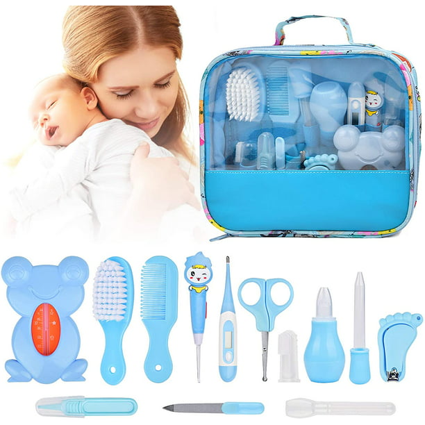 Kit de aseo para bebés, juego de 10 accesorios para el cuidado del bebé  recién nacido, kit portátil para el cuidado de los bebés con tijeras,  cepillo