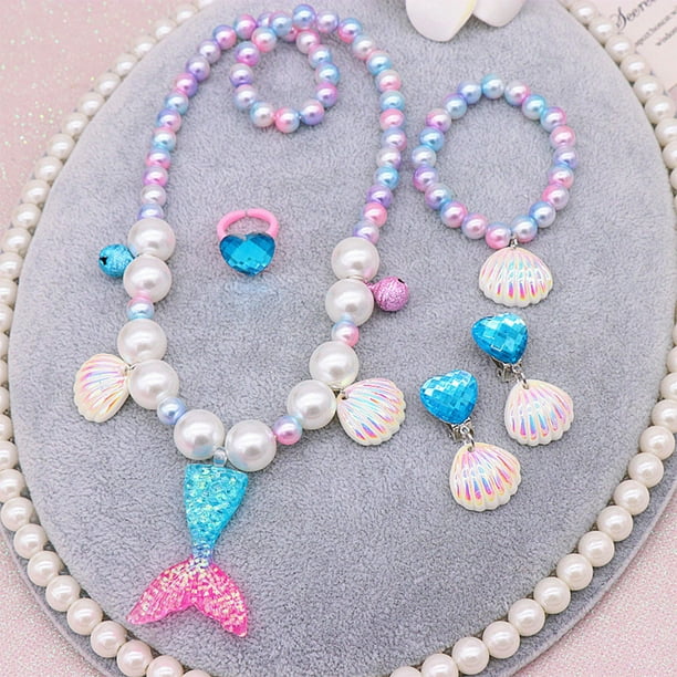 Cludoo 773 piezas de abalorios de sirena para niños y niñas con concha de  estrella de mar de perla, cuentas de océano con sirena para hacer pulseras  y