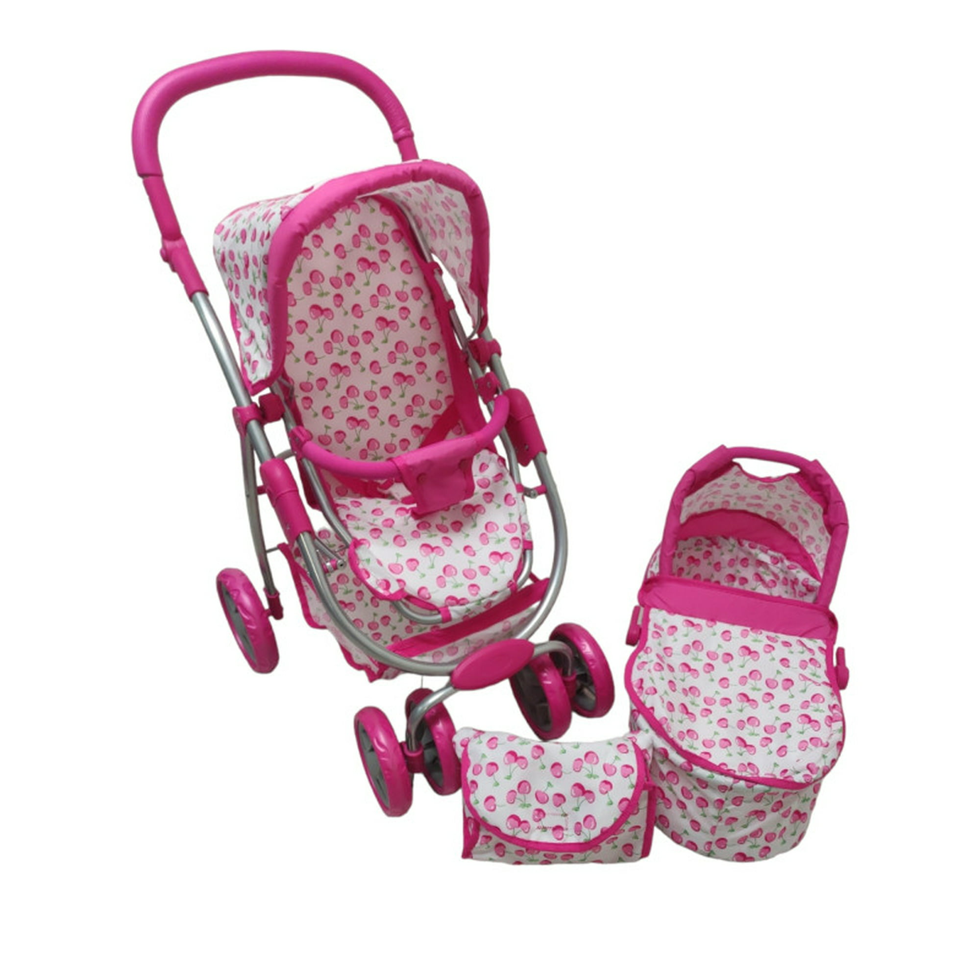 Carriola para muñeca accesorio the baby shop con llantas soft eva anti-Ruido y resistentes rosa -