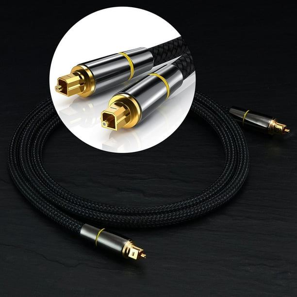 Cable de audio óptico digital Cable óptico para sistema de red de  comunicación de barra de sonido circulo amarillo 10m kusrkot Cable de audio