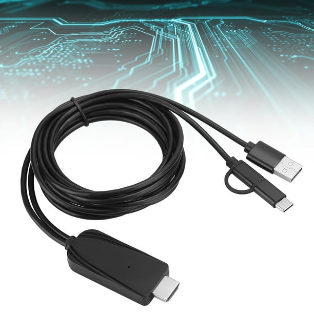 Adaptador 3 en 1 HDMI1080P USB/Tipo-C a HDMI Espejo Pantalla de