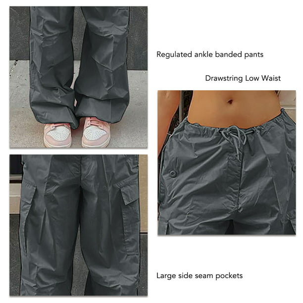 Pantalones Sueltos Para Mujer, Bolsillos Laterales Grandes Con