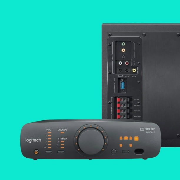 Sistema de sonido parlantes Logitech Z906 de 500 W RMS, negro