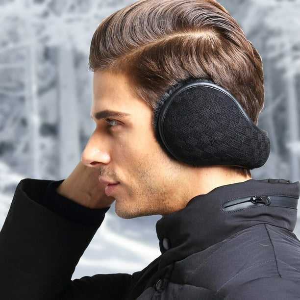 Orejeras de invierno para hombres y mujeres - orejeras plegables de lana -  orejeras para esquí al aire libre - orejeras para la cabeza trasera