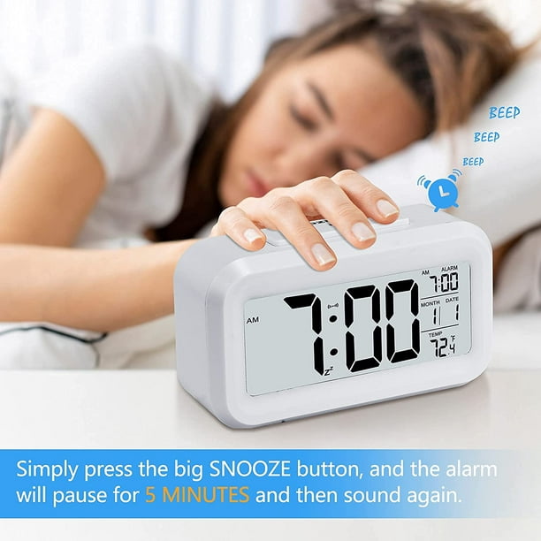 Despertador digital, despertador con pilas (blanco) JAMW Sencillez