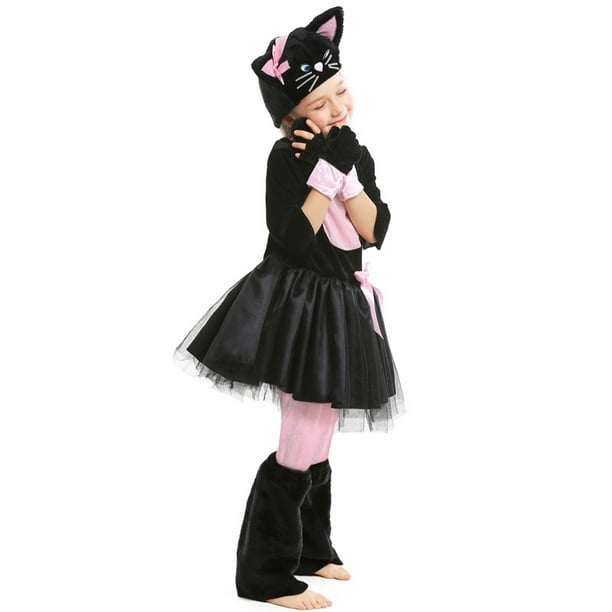 Disfraz de gato negro para niños Disfraces de disfraces de Halloween Mono  de animal para niños S JAMW Sencillez