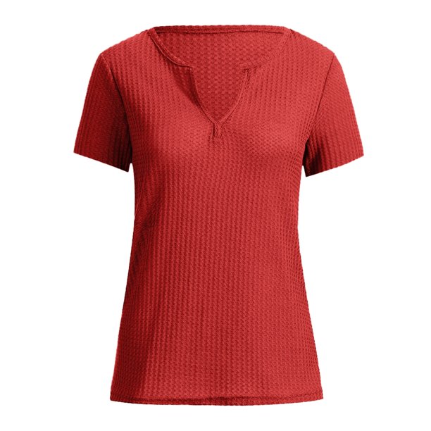 Gibobby Camisetas de verano para mujer Camisas de manga corta Casual con  estilo camisetas(Rojo,CH)