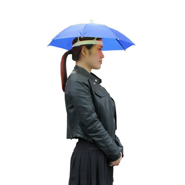  JSNZMTSBD 6 sombreros para paraguas, gorra para adultos con  correa para la cabeza, paraguas para el sol, portátil, plegable,  impermeable, para playa, golf, senderismo, azul cielo