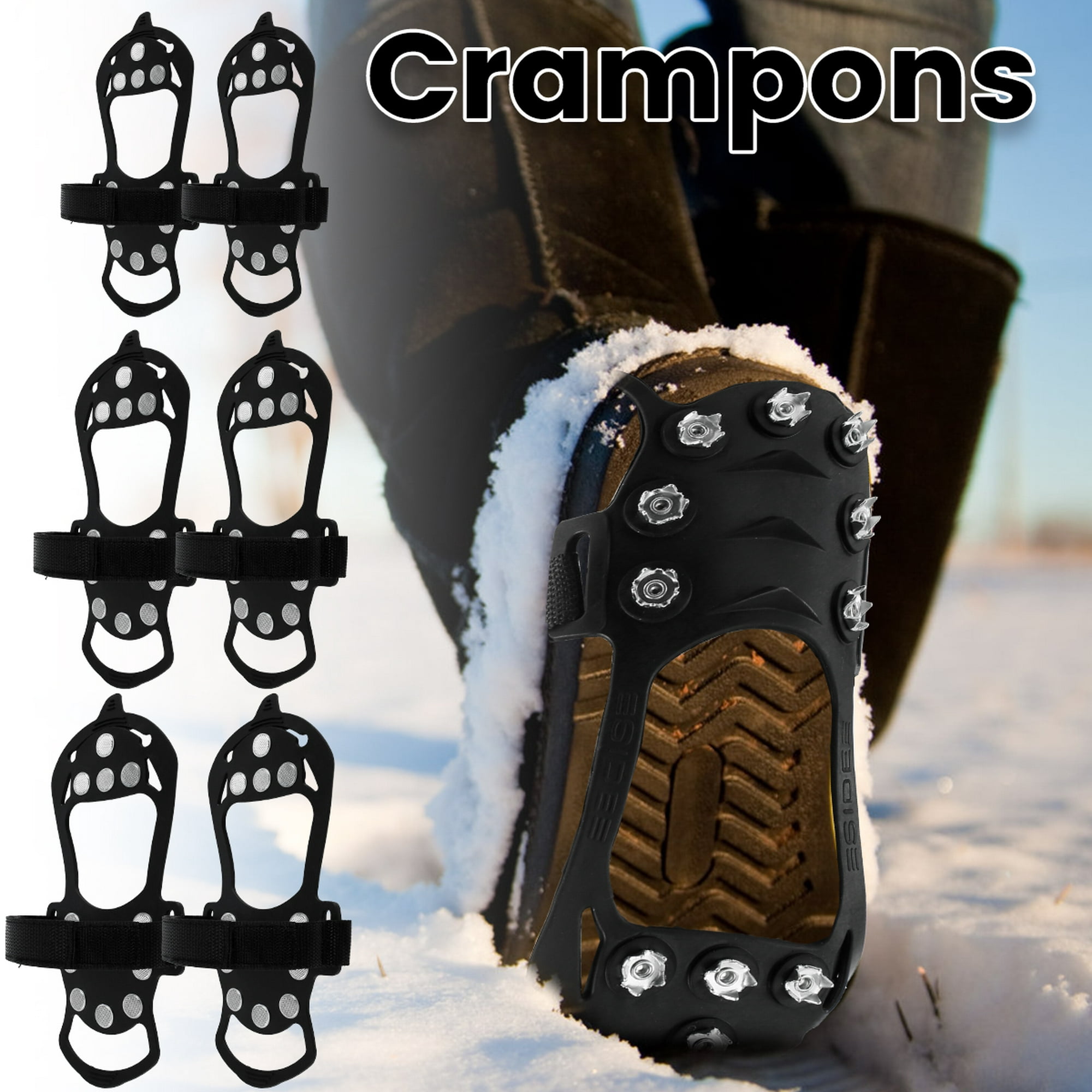 1pair-Crampons, Ice Cleats For Shoes And Boots, Silicone Stainless