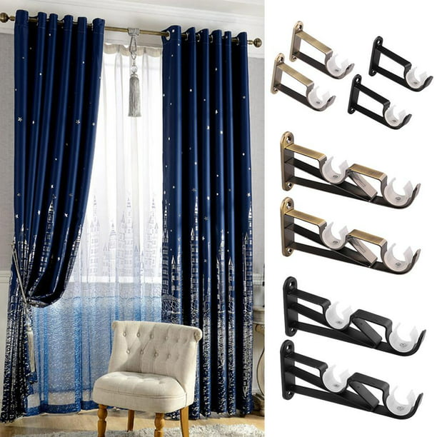 Sujetadores de cortina, 2 piezas de soporte de cortinas montado en la  pared, gancho retro para ventana para decoración del hogar, color plateado