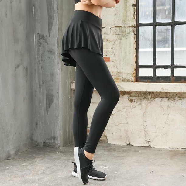 Pantalones deportivos para mujer con falda adjunta para gimnasio yoga baile  correr fitness