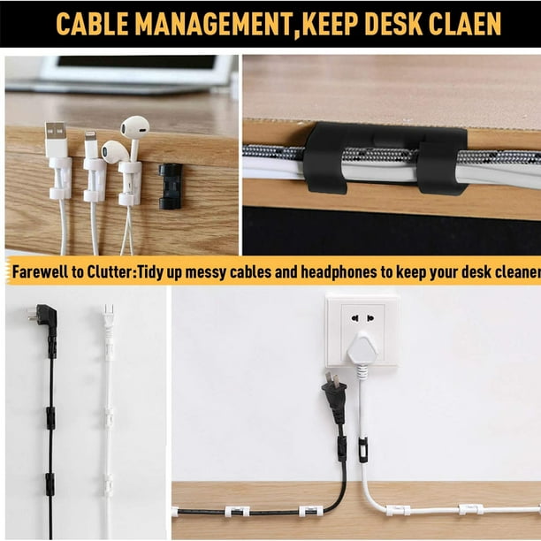 Clips para cables, clips para gestión de cables, organizador de