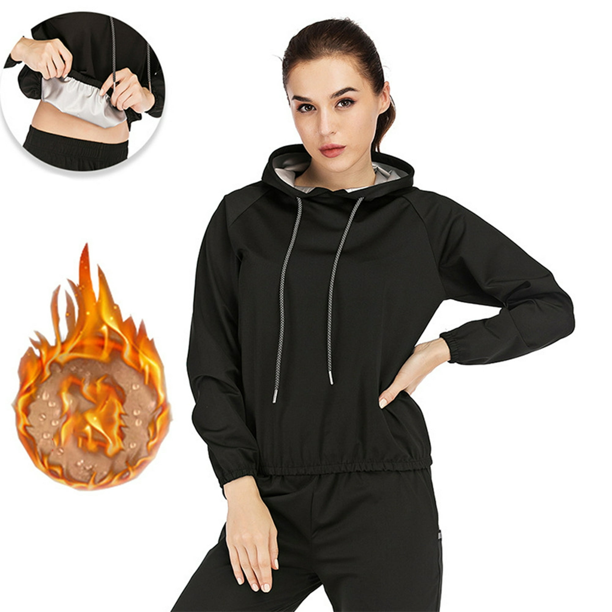  Hot Sweat - Faja de neopreno para sauna, para adelgazar, para  pérdida de peso, para mujeres y hombres con cremallera, Negro - : Ropa,  Zapatos y Joyería