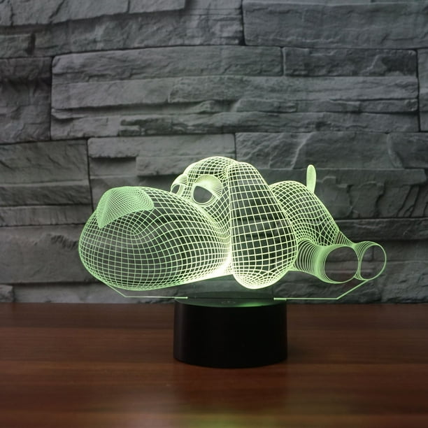 Perro 3D LED luz de noche para decoración de dormitorio 16 cambio de Color  con luz decorativa remota USB Lámpara de mesa regalo de cumpleaños para  niños - AliExpress