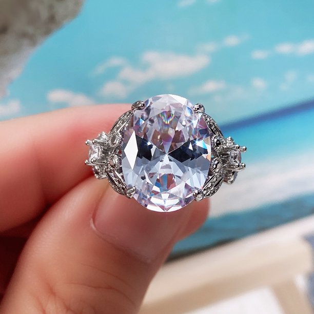 Anillos de boda rom nticos para novia circonita c bica de cristal