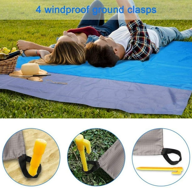 Manta de picnic, alfombrilla impermeable, 3 capas, mantas de viaje para la  playa, práctica alfombrilla para acampar, 78,8 x 78,8