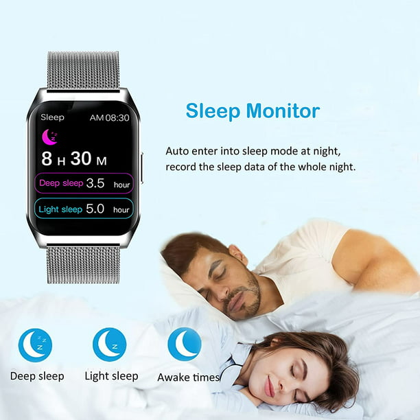 Reloj inteligente para hombres y mujeres Fitness: (Hacer/Responder llamada)  Bluetooth Smartwatch para teléfono