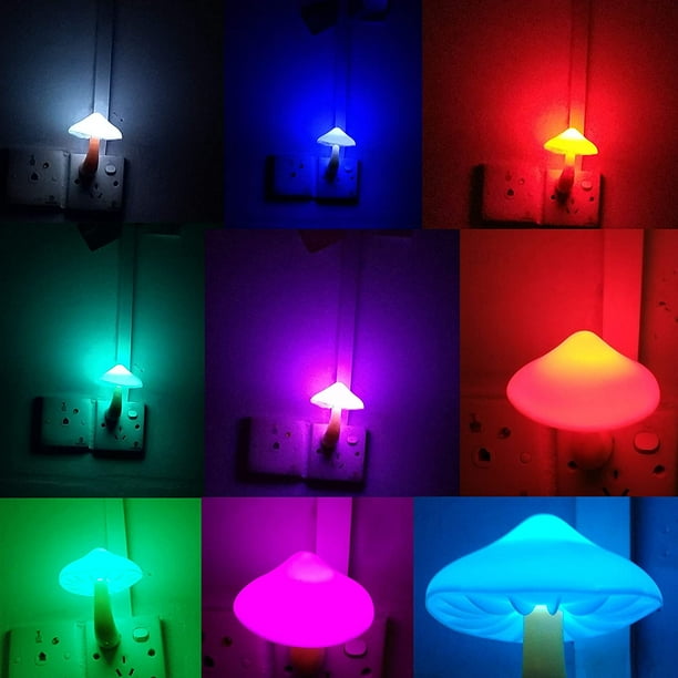2 luces nocturnas con sensor automático, toma de corriente eléctrica,  lámpara de enchufe de pared UL, habitación de niños