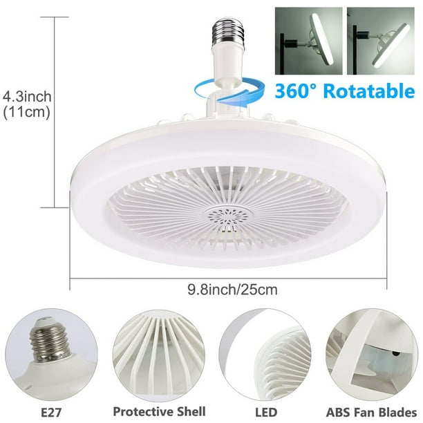 Ventiladores de techo LED E27 de 30W con luz, lámpara de techo regulable con  Control remoto, lámpara de araña para dormitorio interior con ventilador de  refrigeración, 3 modos Casa de los Tesoros