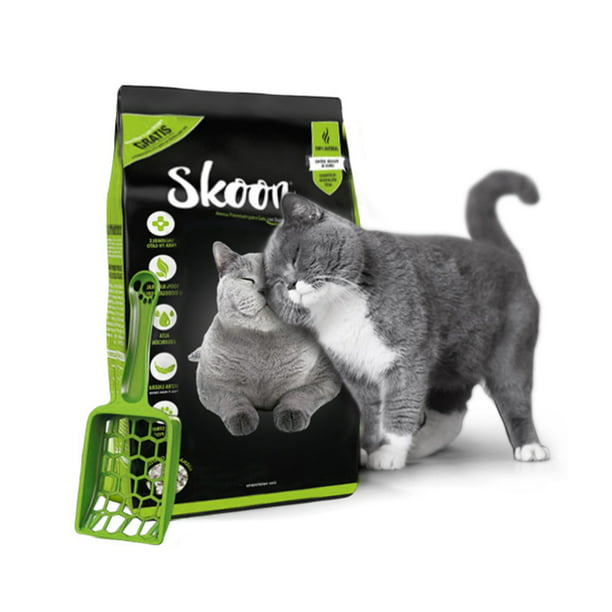 Skoon - Arena para gatos de grano fino totalmente natural, sin perfume y  segura para gatitos. Ligera, sin aglomeración, de bajo mantenimiento.  Absorbe
