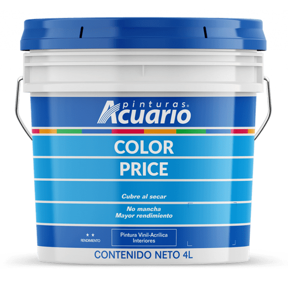 pintura vinil acrílica acuario color price 4 lts amarillo colonial