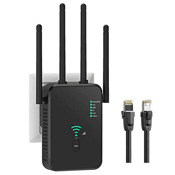 Repetidor De Senal Wifi Punto De Acceso 5g De 1200mbps Negro Walmart en linea