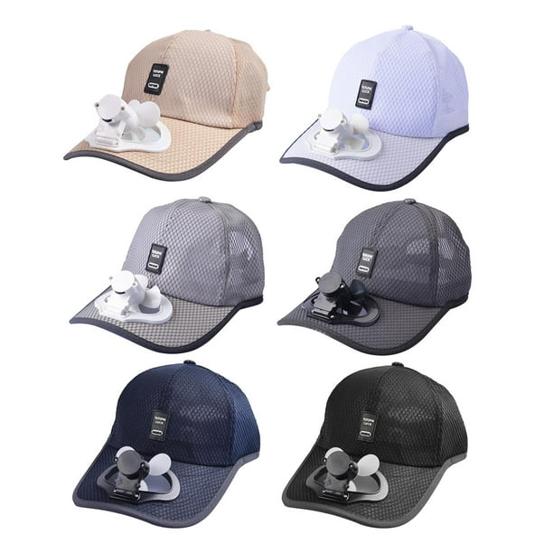 Gorra de béisbol para hombre con ventilador solar, protección UV de verano,  sombrero de malla para playa, sombreros de playa con energía solar/carga