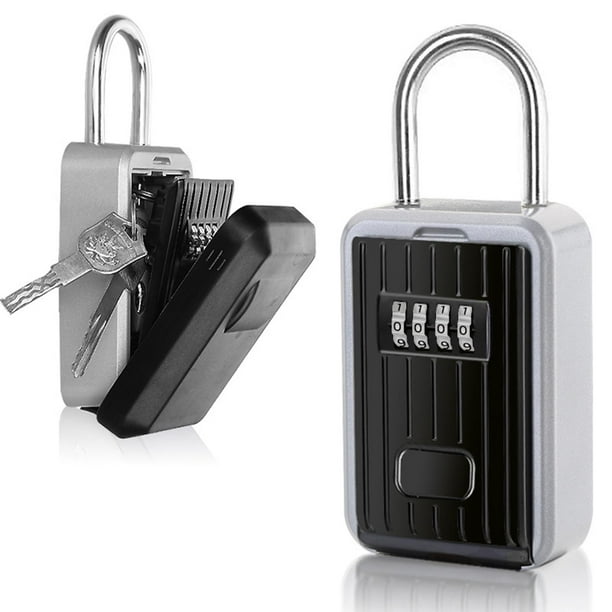 Caja de cerradura para llaves, caja de almacenamiento con código  reseteable, caja de bloqueo de combinación de 4 dígitos, resistente a la  intemperie